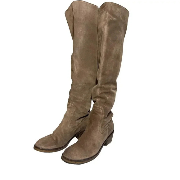 Pura Lopez Suede Leather Knee High Brown Riding Boots Women's Size EUR 40 - Picture 3 of 7